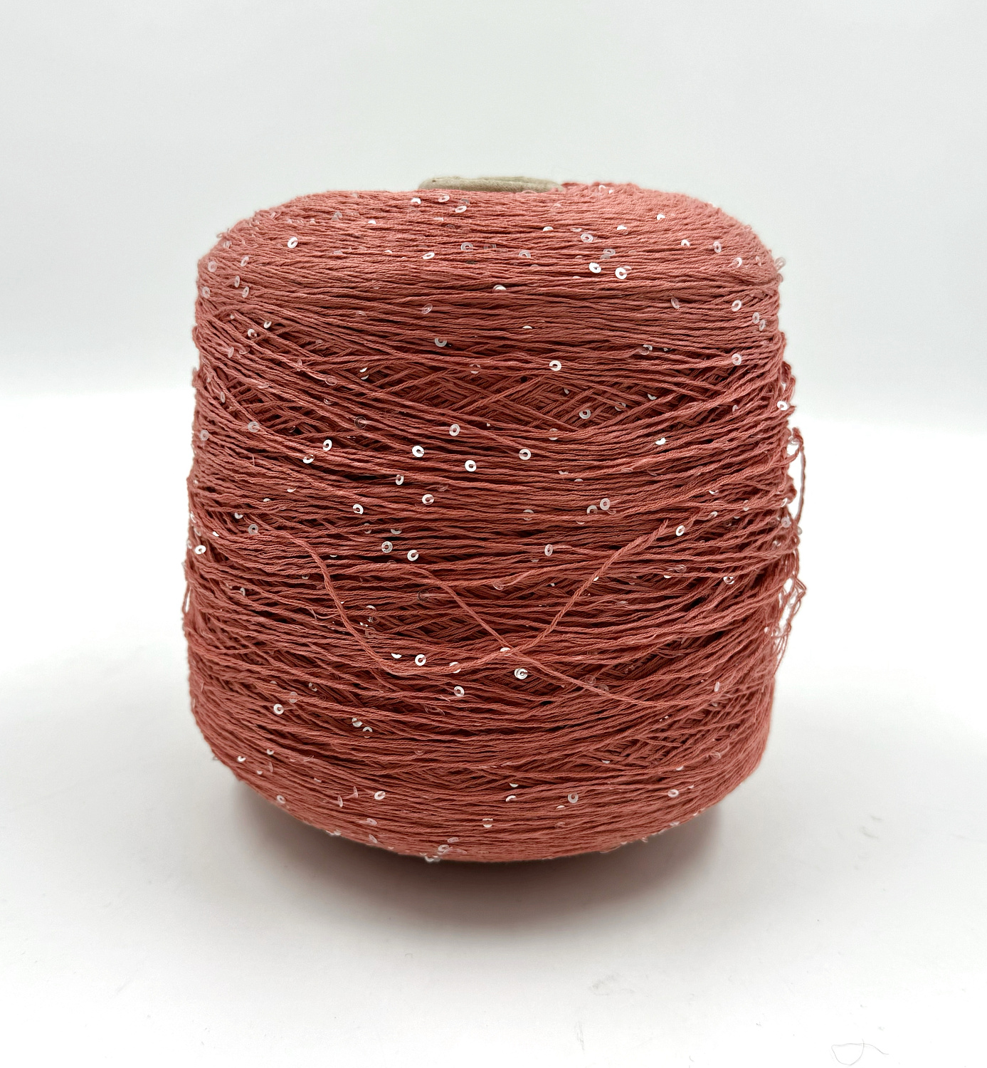 Пряжа Cotton Paillettes, D&C Yarns, хлопок, цвет румяный персик